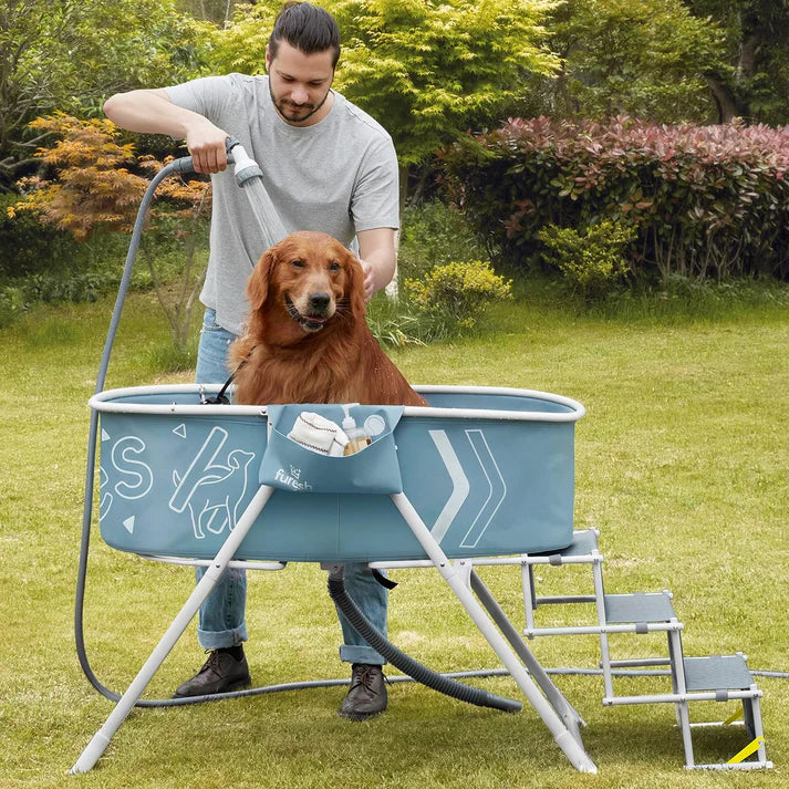 Furesh Big Dipper Foldable Dog Bath with Stairs – Elevated Pet Wash Station