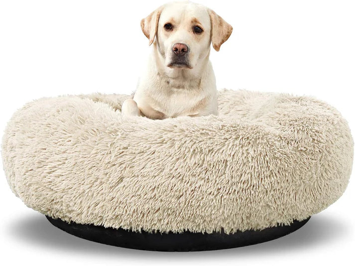 Happy Dogly Washable Donut Dog Bed – Calming Round Cuddler for Medium & Large Dogs