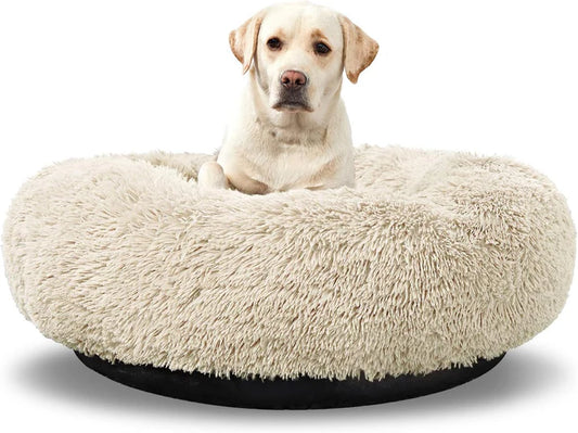 Happy Dogly Washable Donut Dog Bed – Calming Round Cuddler for Medium & Large Dogs