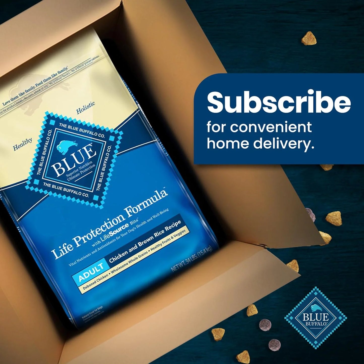 Blue Buffalo Life Protection Adult Dog Food – Chicken & Brown Rice, 30 lb