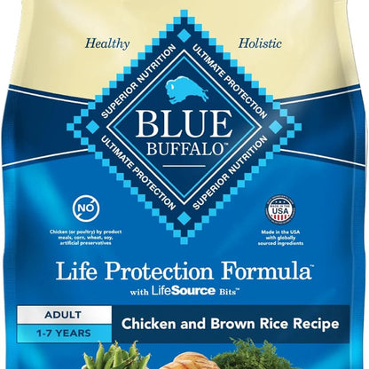 Blue Buffalo Life Protection Adult Dog Food – Chicken & Brown Rice, 30 lb