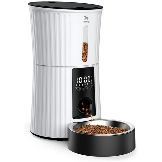 Petory Automatic Cat Feeder – 4L Timed Dispenser with Voice & Battery Backup