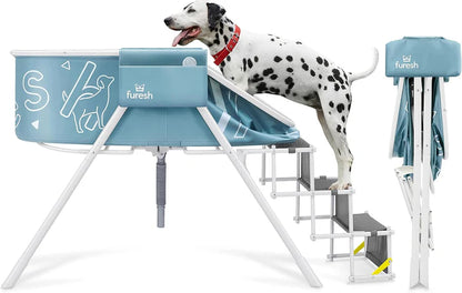 Furesh Big Dipper Foldable Dog Bath with Stairs – Elevated Pet Wash Station