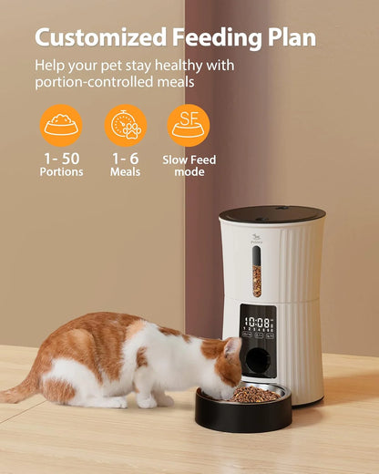 Petory Automatic Cat Feeder – 4L Timed Dispenser with Voice & Battery Backup