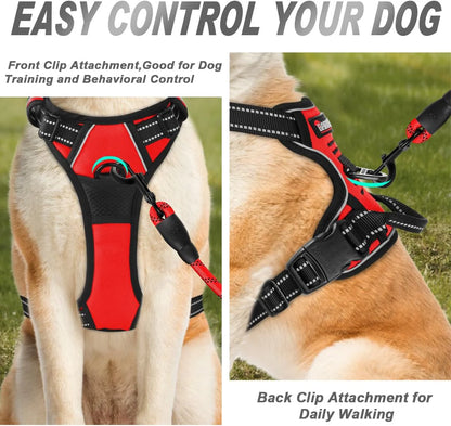 No-Pull Dog Harness – Front Clip, Reflective, Heavy Duty with Handle for Large Dogs