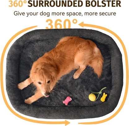 Orthopedic Memory Foam Dog Bed – Waterproof, Washable with Bolsters for Large Dogs