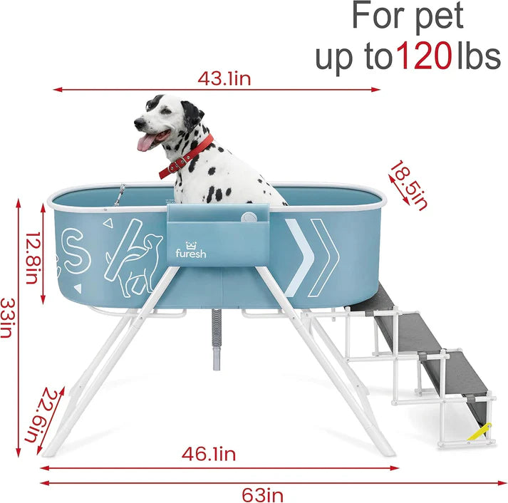 Furesh Big Dipper Foldable Dog Bath with Stairs – Elevated Pet Wash Station