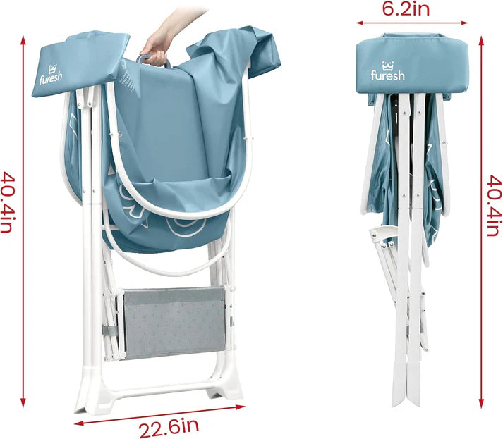 Furesh Big Dipper Foldable Dog Bath with Stairs – Elevated Pet Wash Station