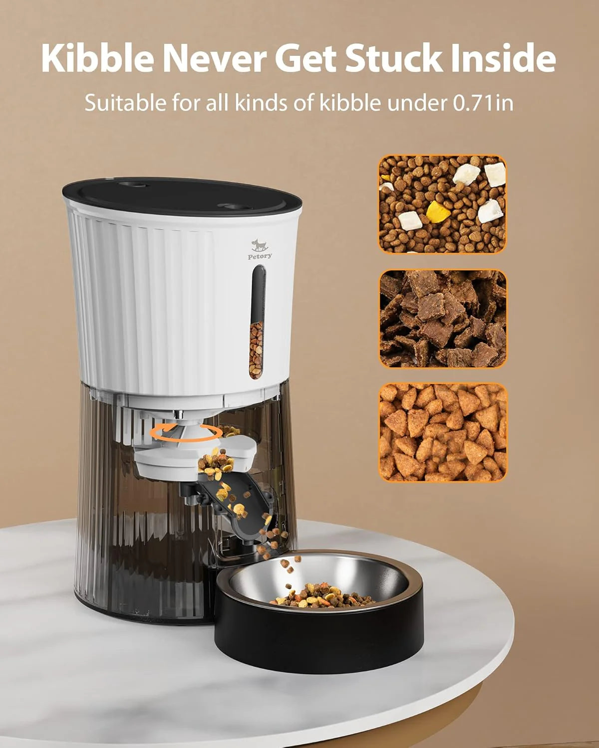 Petory Automatic Cat Feeder – 4L Timed Dispenser with Voice & Battery Backup