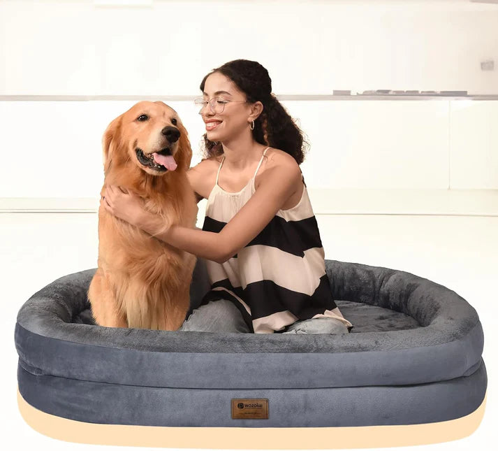 Orthopedic Memory Foam Dog Bed – Waterproof, Washable with Bolsters for Large Dogs